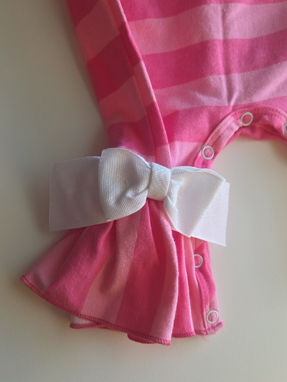 Ricrac & Rufgles Striped Pink Ruffle Romper - Picture 5 of 7